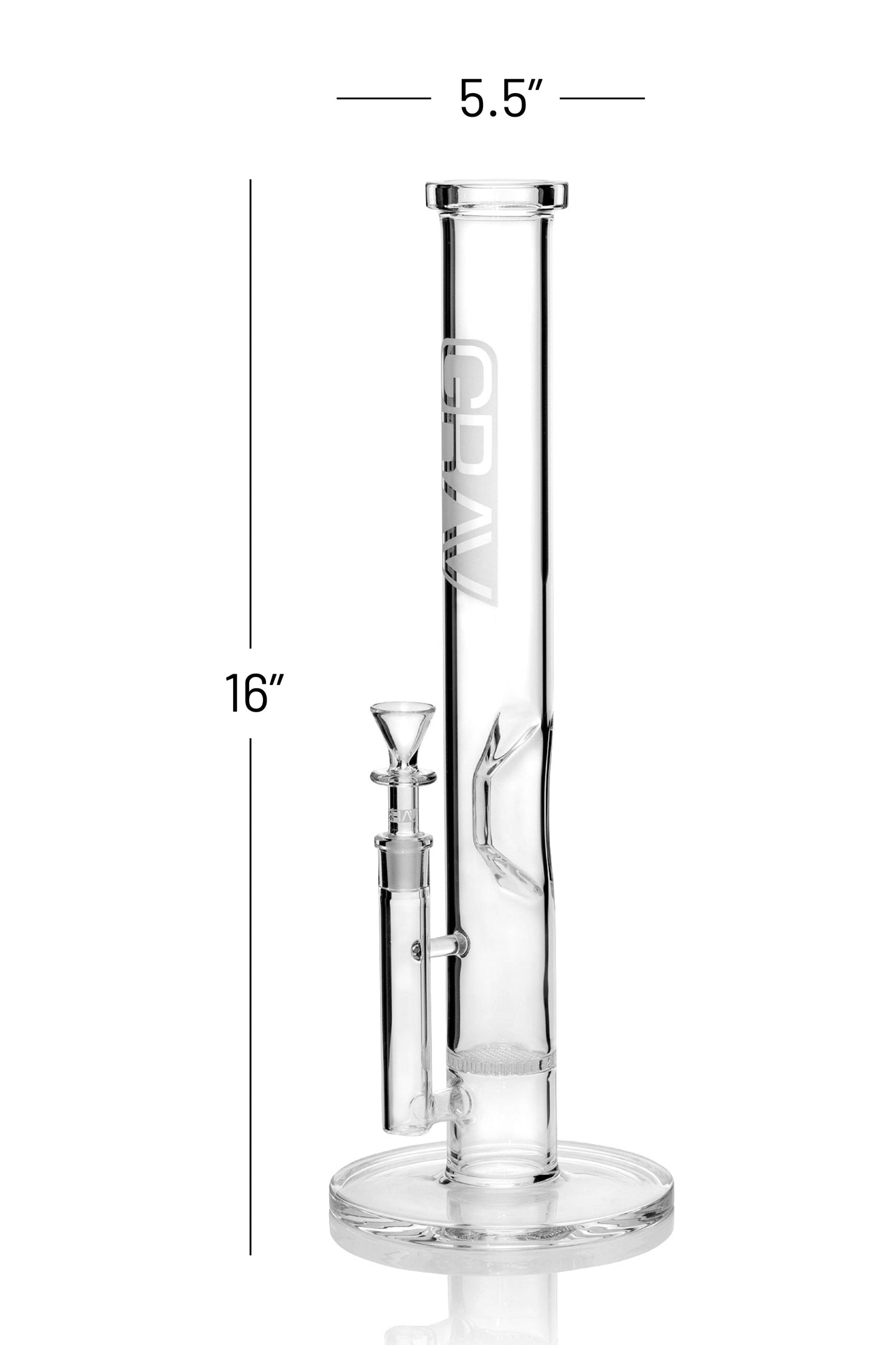 GRAV® Large, Clear Straight Base w/ Disc Water Pipe