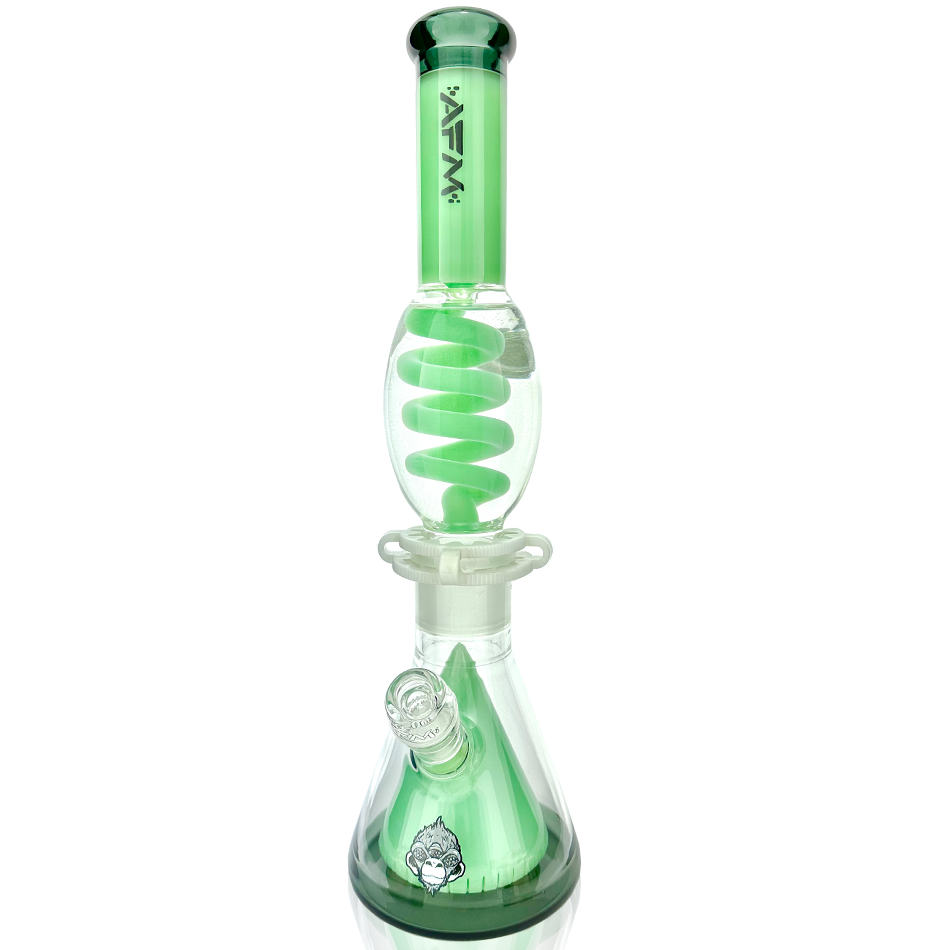 16" AFM Glass UFO Pyramid Glass Freezable Coil Beaker Bong