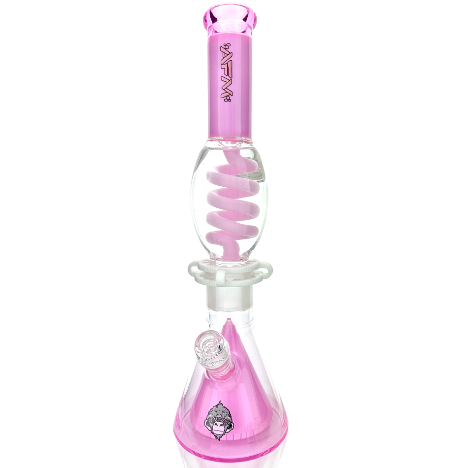 16" AFM Glass UFO Pyramid Glass Freezable Coil Beaker Bong