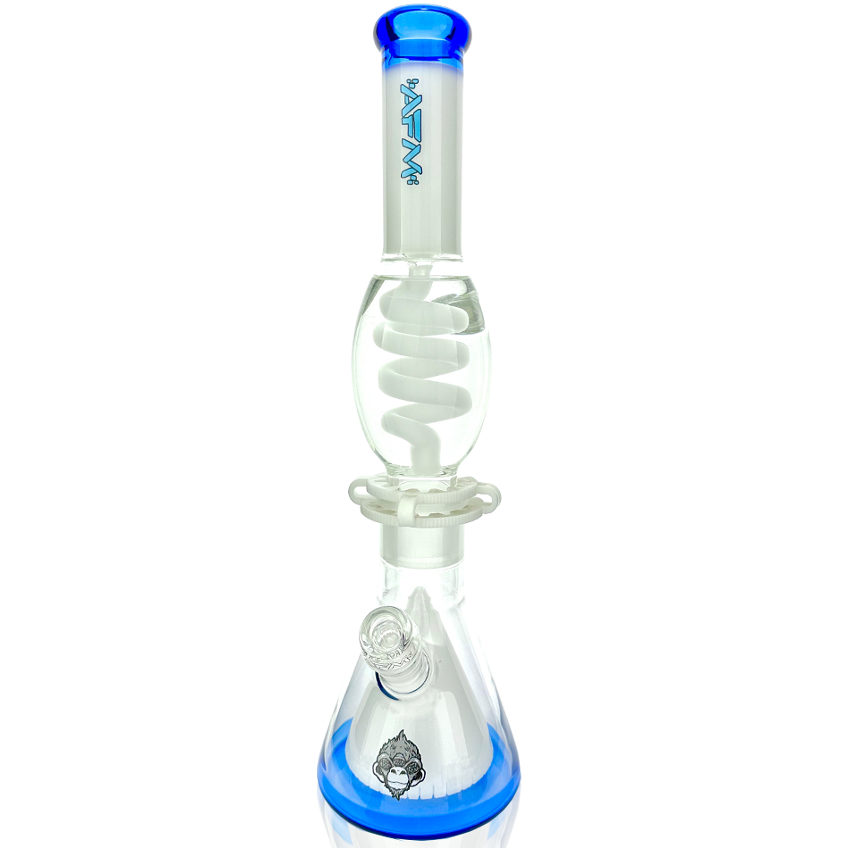 16" AFM Glass UFO Pyramid Glass Freezable Coil Beaker Bong